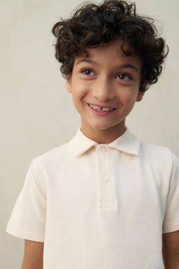 H&M - Boys Beige Cotton Piqua Polo Shirt