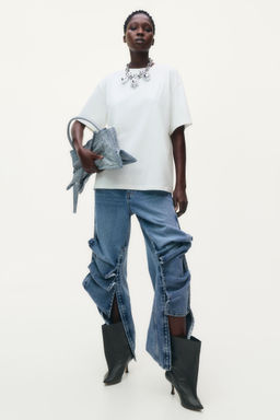 H&M - Women White Motif-Detail T-Shirt