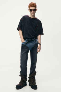 H&M - Men Brown Motif-Detail T-Shirt