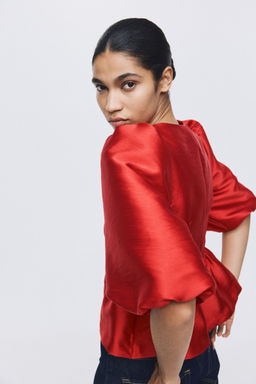 H&M - Women Red Peplum Blouse