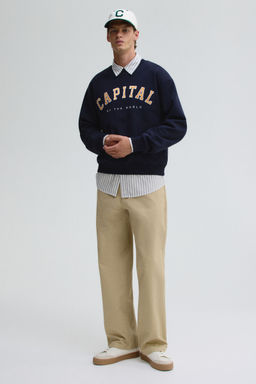H&M - Men Blue Loose Fit Sweatshirt