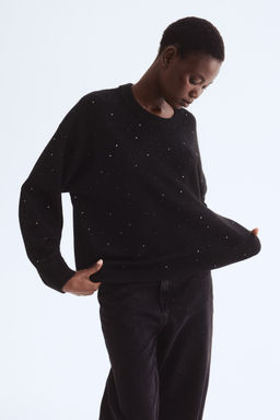 H&M - Women Black Embellished Jumper