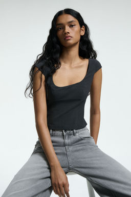 H&M - Women Multi-Color Cap-Sleeved Top