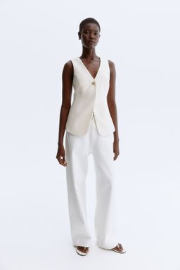 H&M - Women White V-Neck Waistcoat