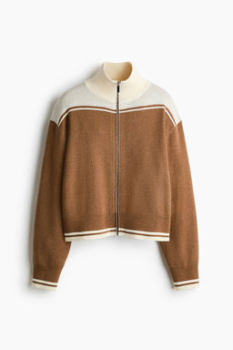 H&M - Women Beige Zip-Through Cardigan