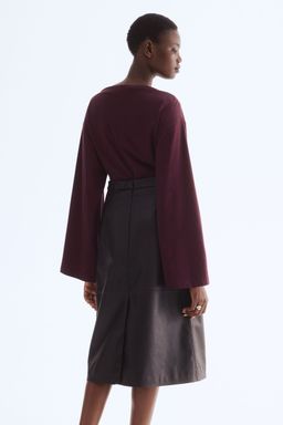 H&M - Women Purple Boat-Neck Cotton Top