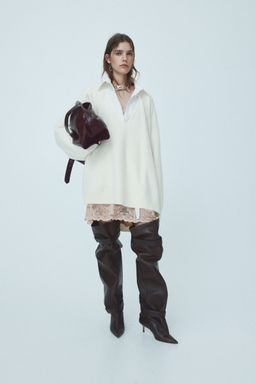 H&M - Women White Oversized Wool Jumper