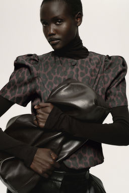 H&M - Women Brown Puff-Sleeved Blouse