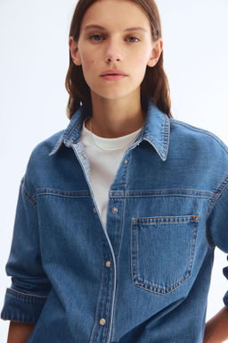 H&M - Women Blue Denim Shirt