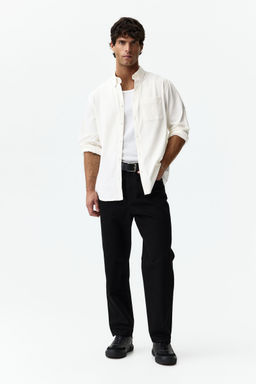 H&M - Men White Four-Way Stretch Regular Fit Shirt