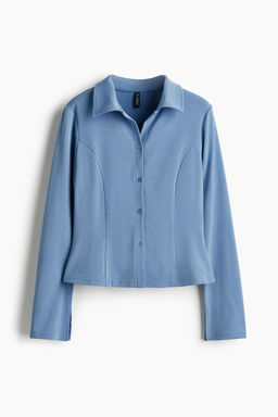 H&M - Women Blue Peplum Jersey Shirt