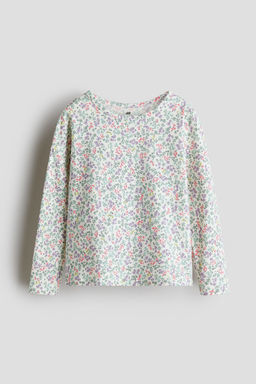 H&M - Girls White Printed Jersey Top