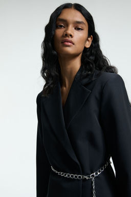 H&M - Women Black Belted Blazer