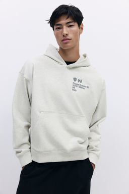 H&M - Men Grey Oversized Fit Boxy Hoodie