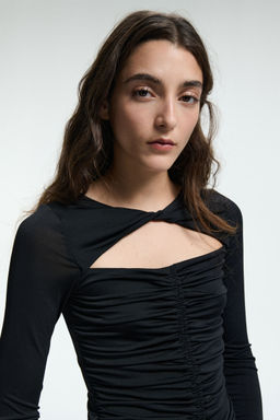 H&M - Women Black Cut-Out Jersey Top
