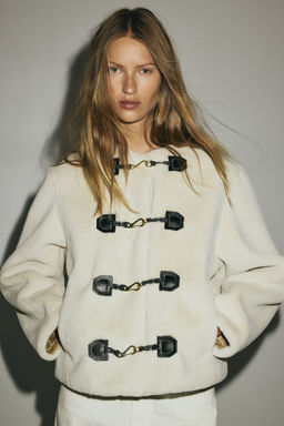 H&M - Women Beige Duffle-Style Jacket