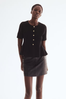 H&M - Women Black Peplum Cardigan