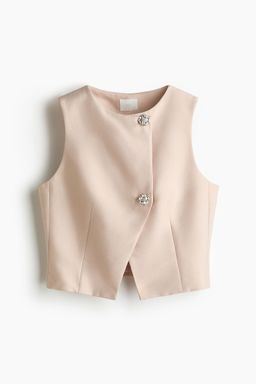 H&M - Women Beige Asymmetric Wrap Waistcoat