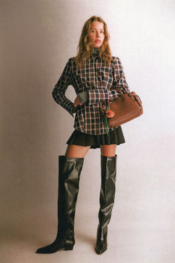 H&M - Women Green Fitted Twill Shirt