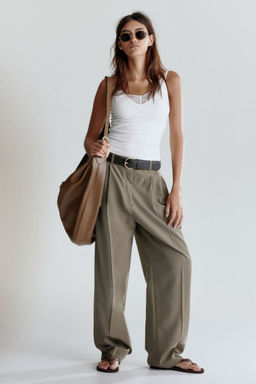 H&M - Women White Lace-Trimmed Strappy Top