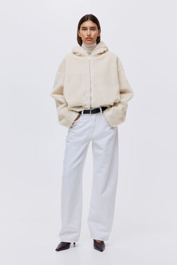 H&M - Women White Zip-Through Hoodie