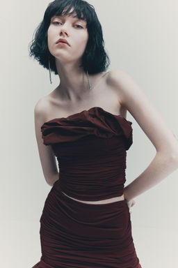 H&M - Women Red Draped Tube Top