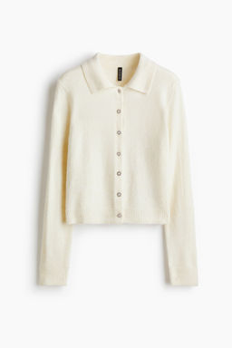 H&M - Women White Collared Cardigan