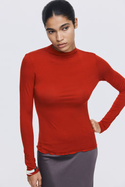 H&M - Women Red Turtleneck Top