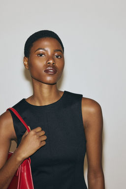 H&M - Women Black Ponte Di Roma Peplum Top