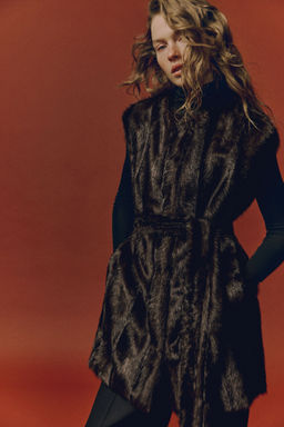 H&M - Women Brown Tie-Belt Gilet