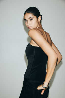 H&M - Women Black Bustier Top