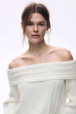 H&M - Women White Off-The-Shoulder Jumper