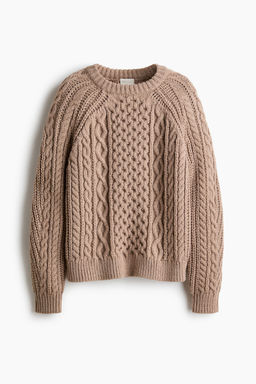 H&M - Women Beige Cable-Knit Jumper
