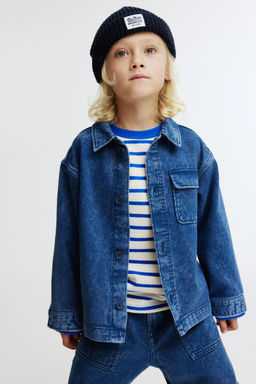 H&M - Boys Blue Cotton Denim Overshirt