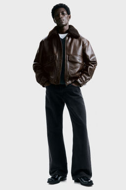 H&M - Men Brown Padded Aviator Jacket