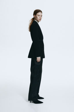 H&M - Women Black Belted Blazer