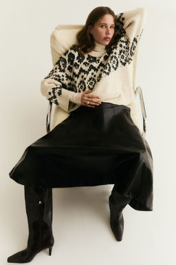 H&M - Women White Jacquard-Knit Jumper