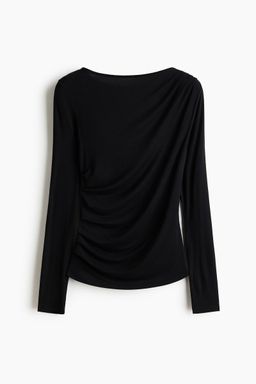 H&M - Women Black Draped Viscose Top