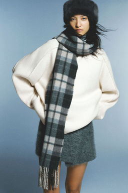 H&M - Women Beige Rib-Knit Turtleneck Jumper