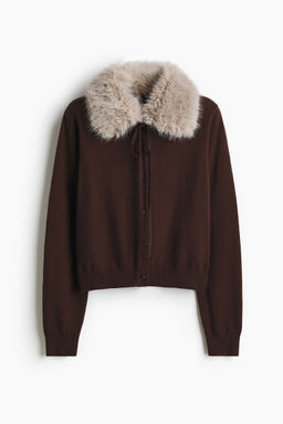 H&M - Women Brown Collared Cardigan