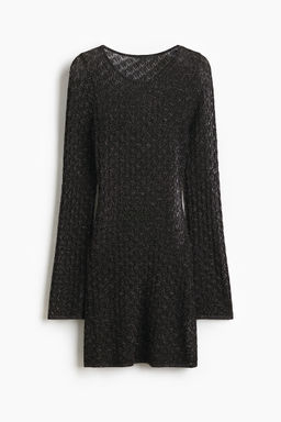 H&M - Women Grey Shimmering Pointelle-Knit Top