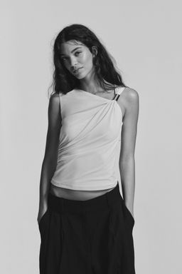 H&M - Women Beige Draped Top