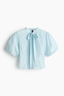 H&M - Women Turquoise Puff-Sleeved Blouse