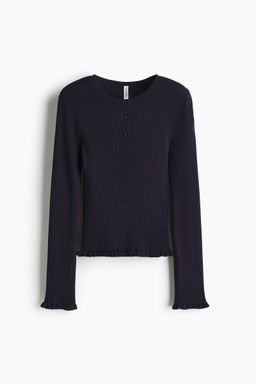 H&M - Women Blue Rib-Knit Top