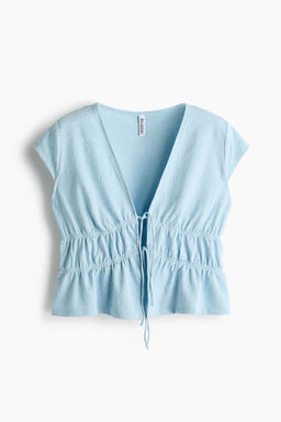H&M - Women Blue Tie-Front Top
