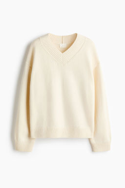 H&M - Women White V-Neck Jumper