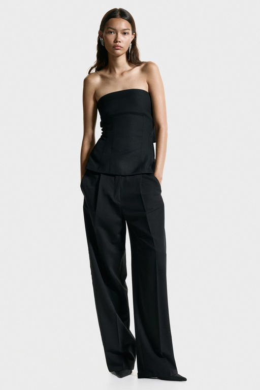 Buy H&M Women Black Open-Back Bandeau Top (6) Online