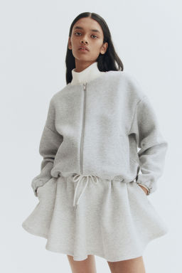 H&M - Women Grey Scuba Zip-Through Sweatshirt