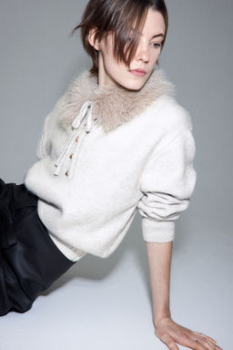 H&M - Women Beige Collared Jumper