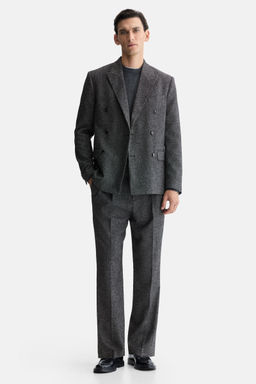 H&M - Men Grey Regular Fit Tailored Trousers